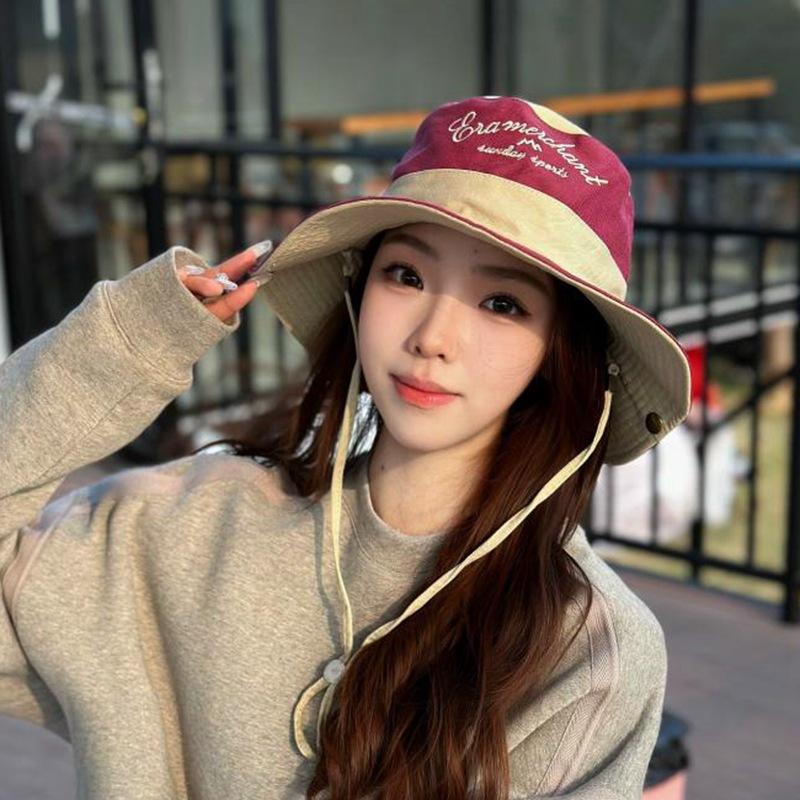 Letter Embroidered Fisherman Hat Men and Women Spring and Summer Sun Protection Outdoor Sun Protection Mountaineering Hat Western Cowboy Hat