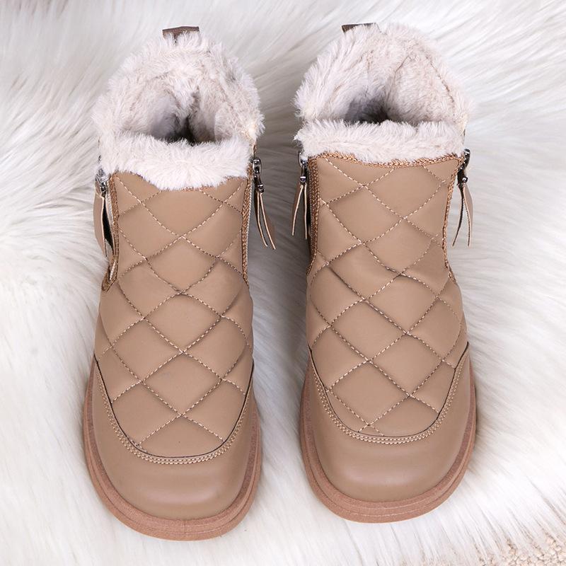 Snow Boots 2025 Winter New Fleece Thickened Women's Cotton Shoes Warm and Non-slip Cotton Boots