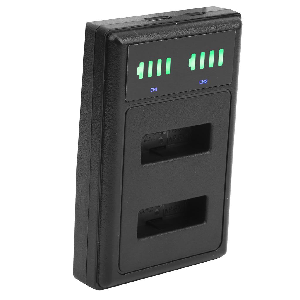 Přenosná mini nabíječka baterií pro fotoaparáty NPBX1 Duální nabíječka s LCD displejem