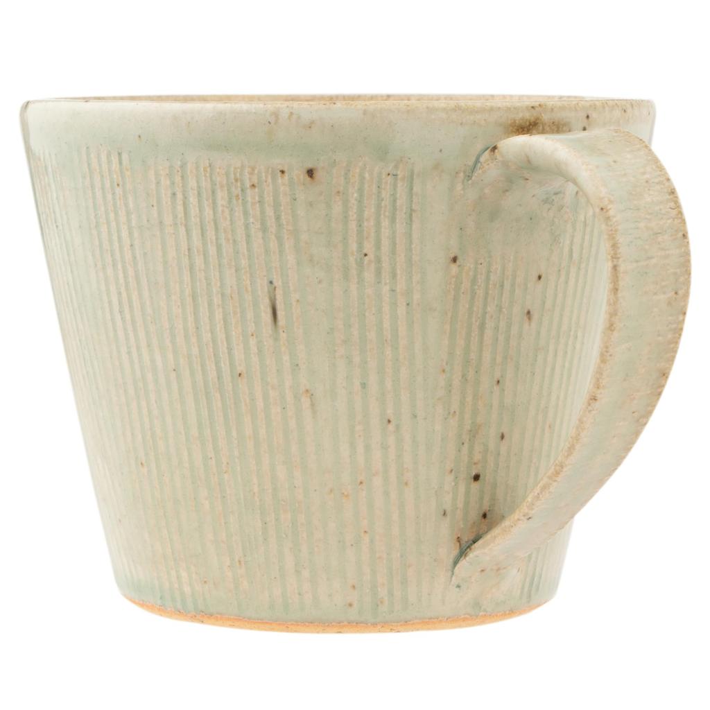 Marui Seito Shigaraki Ware Hechimon Mug, Large, 380ml Capacity, White Bidro, Ivory, 3-4445