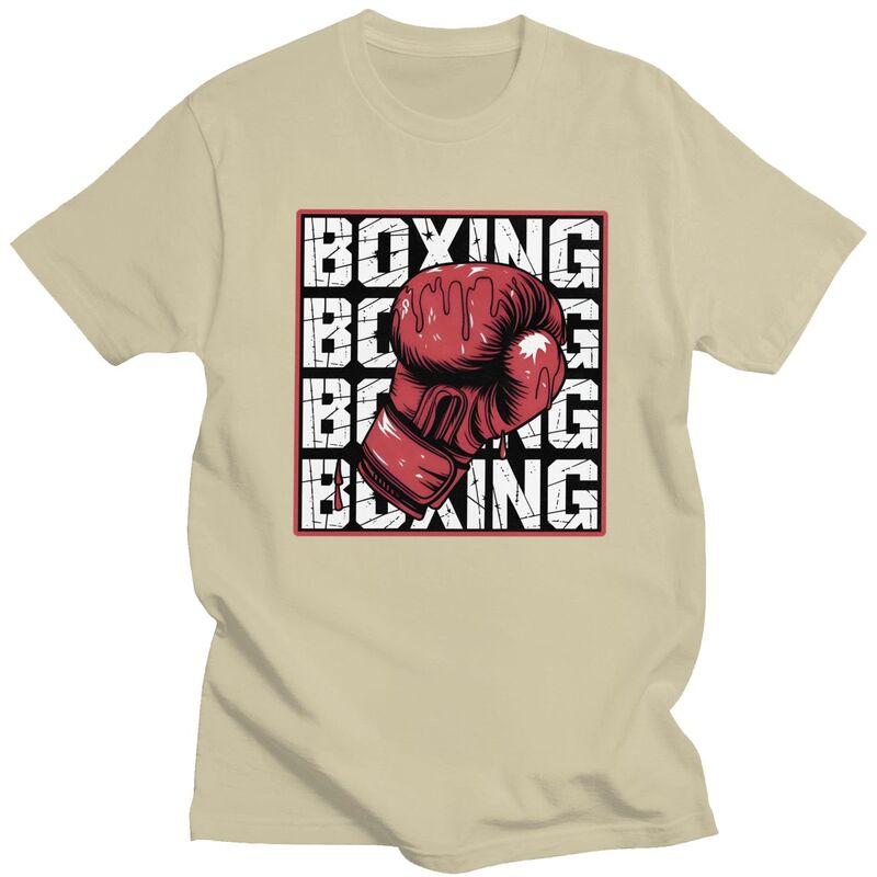 Men Boxer Boxing T Shirt Streetwear Short Sleeves Pure Cotton Tshirt Leisure Novelty Design Graphic Tees Shirt