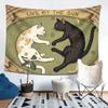 Celestial Cat Tapestry  Yin Yang Cats with Moon  Stars Witchy Boho Art Polyester 5161 in for Bedroom or Dorm