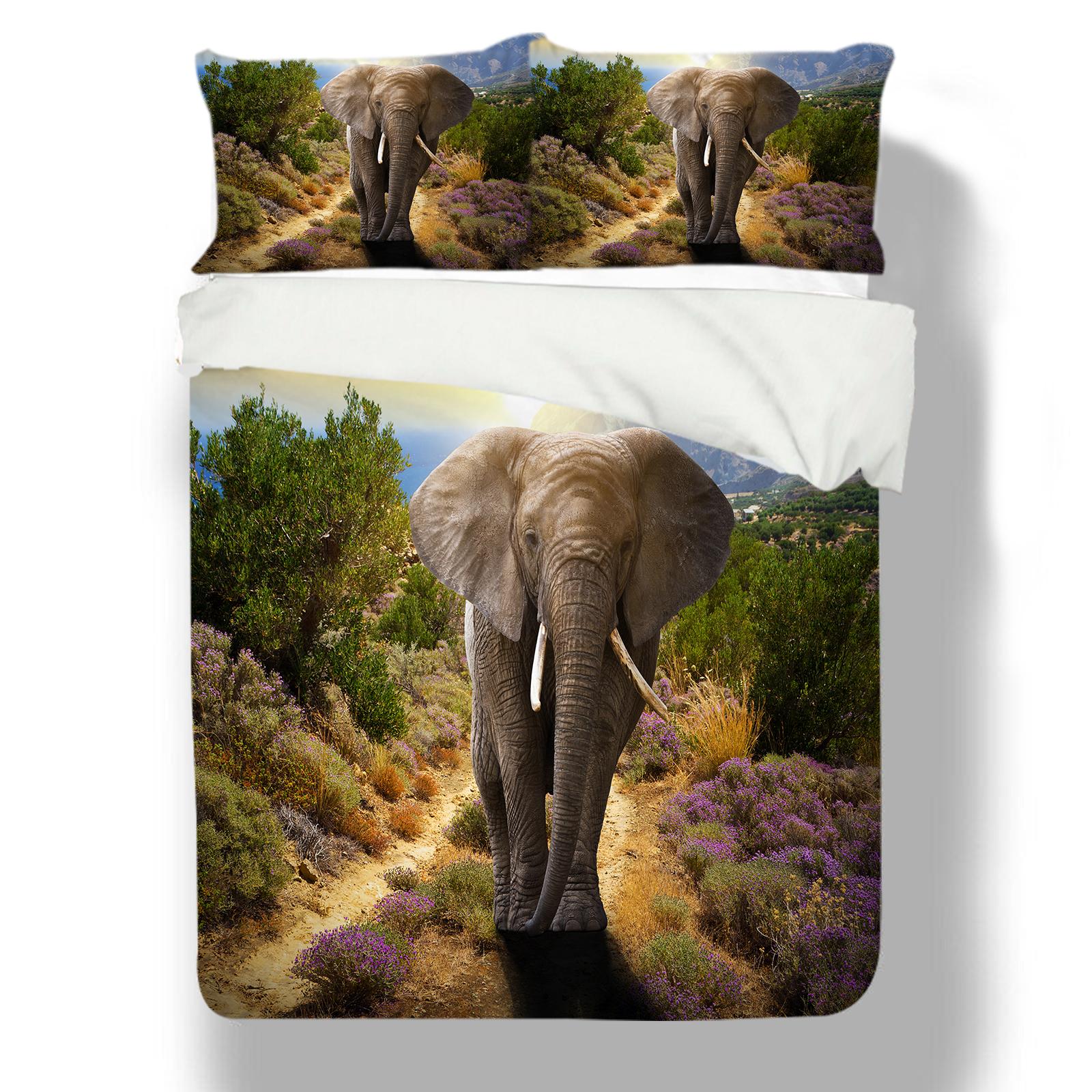 

Постельное белье с 3D-принтом слонов, пододеяльник и наволочка, 2/3 шт. AU180 * 210, королевский размер, односпальная/двуспальная кровать, мягкий пододеяльник, который можно стирать в машине DE 100x135cm