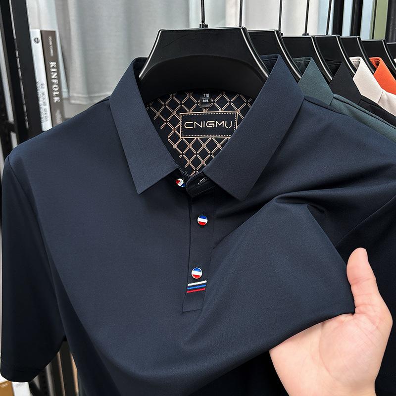 Men's POLO Shirt Short Sleeve Lapel Premium Embroidered T-Shirt Men's Casual Business Dad Wear