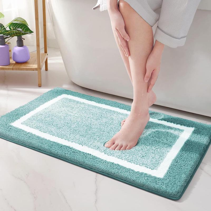 Modern Faux Cashmere Floor Mat - Stain-Resistant, Water-Absorbent, Non-Slip Rug for Bathroom or Bedroom