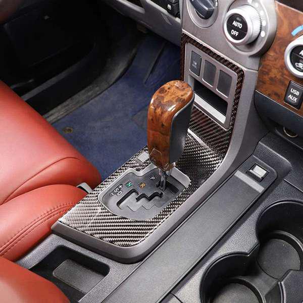 Soft Carbon Fiber Gear Shift Panel Frame for 2007-2013 Toyota Tundra Console