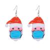 Christmas acrylic earrings with masks, Santa Claus cartoon cute and funny earrings
