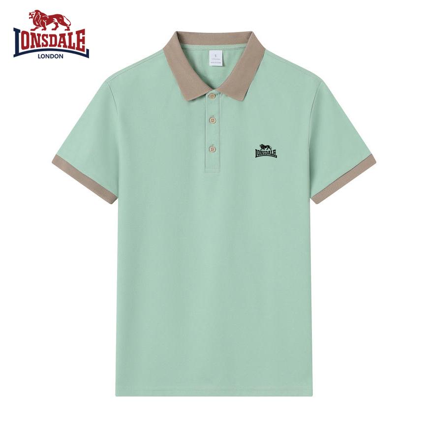 Lonsdale 2026 Summer Men's New Embroidery Solid Color Loose Quick Drying Business Casual Polo Shirt