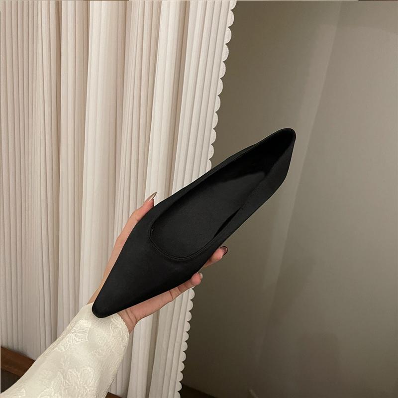 

Fashion Luxury Satin Silk Ballerina Shoes Woman Elegant Purple Blue Ballet Flats Ladies Concise Point Toe Plain Shallow Loafers 35