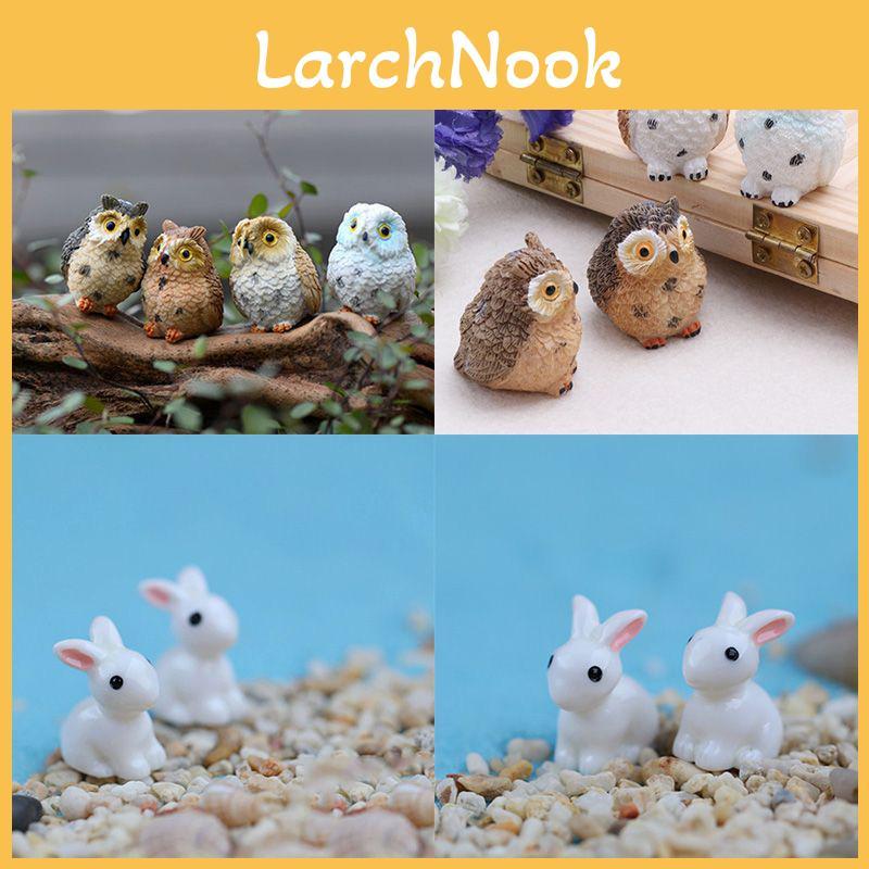 Exquisite Handcrafted Mini Rabbit And Owl Figurines For Decorative Plant Pot Styling