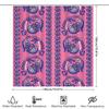 Pink Bath Shower Curtain With Blue Paisley Pattern For Bathroom Decor Waterproof Fabric 72 X 84 Inches Home Decoration Item Set