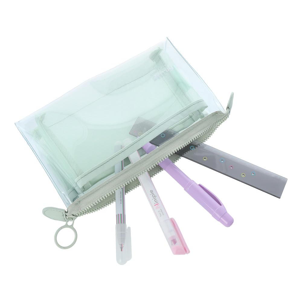 Stationery Clear Mesh Ice S2330962 Sun-Star Pouch, Mitte, Green,
