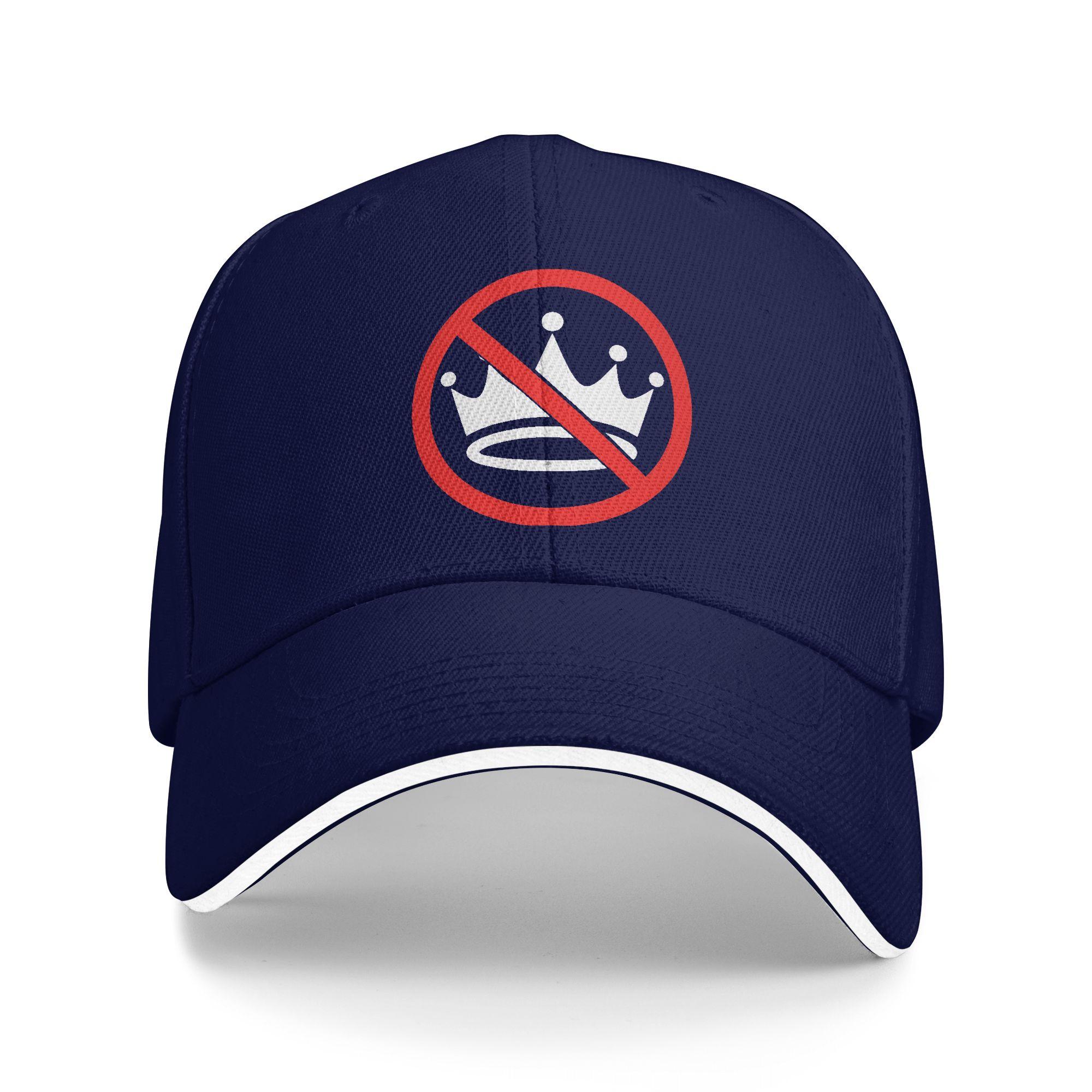 

No Kings Sun Baseball Cap Summer Unisex-Teens Print Trucker Hat Adjustable Stylish Hunting Camping Baseball Caps As Picture темно-синий
