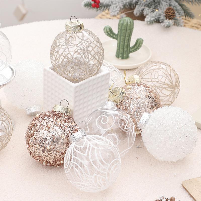 Christmas Decoration Items - High-quality Transparent Painted Christmas Balls Gift Box - Christmas Tree Ornaments