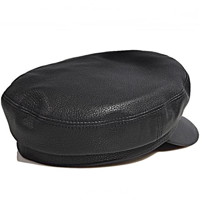 Vintage Genuine Leather Flat Cap: Men's Retro Sheepskin Hat for Spring & Autumn