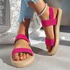 Fashion Lightweight Women's Flat Sandals Summer Fashion Elastic Band Roman Sandals Woman Comfortable Non Slip Beach Sandalias Mujer 2025