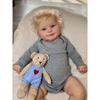 50 cm/20 tommer Reborn Baby Doll Blondt hår Silikon Vinyl Ferdig 3D malt Hudårer Kunstsamling Dukkegave