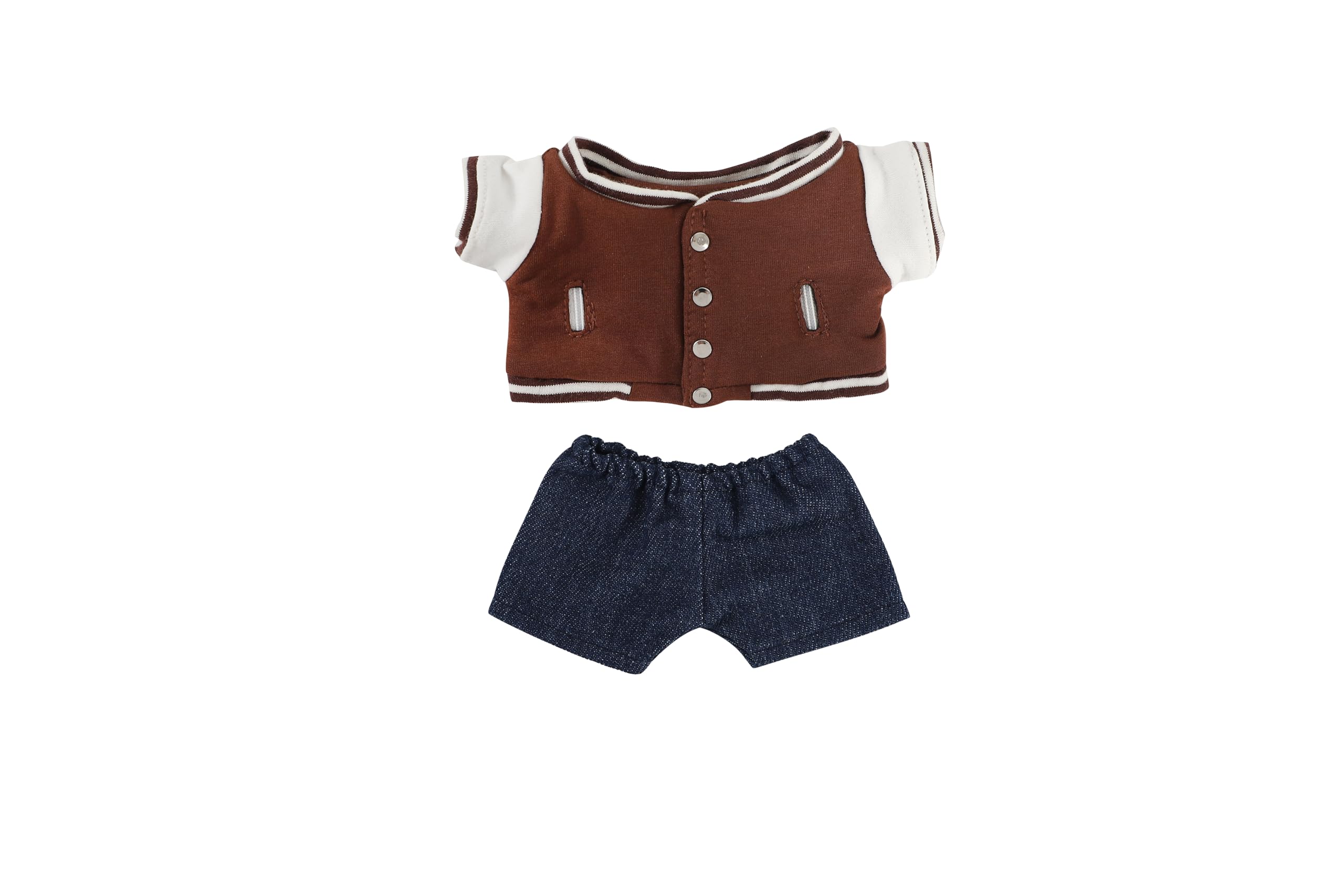 

AXLUCE Plush Toy Clothes - 20cm - Varsity Jacket and Pants Set (Brown)