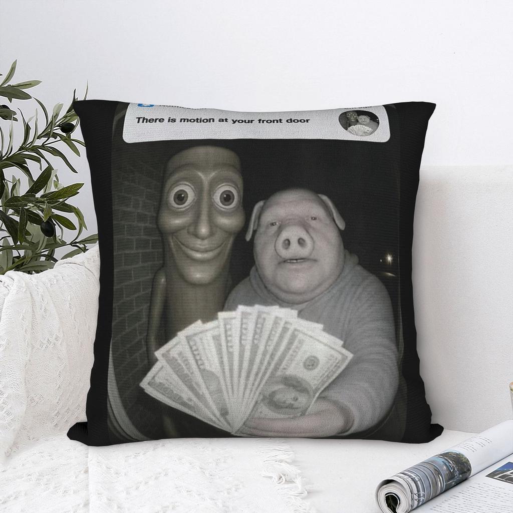 Door Tung Tung Sahur John Pork Pillowcases Kawaii Pillow Case For Wedding Party Home Decor Soft Pillow Cover
