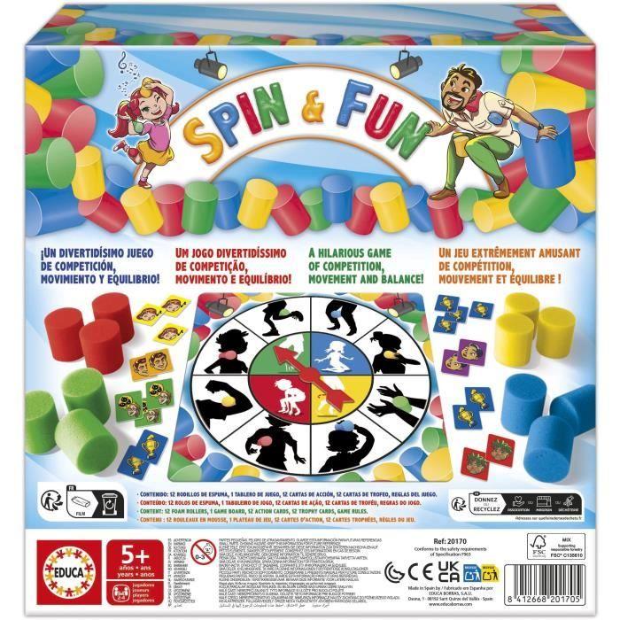 Spin &amp; Fun - Jeu d’équilibre - EDUCA - Teste l’agilité et l’équilibre - 2 à 4 joueurs - Dès 5 ans