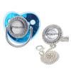 Luxe Blauwe Baby Fopspeen Clips Cover Set Bling BPA Gratis Siliconen Pasgeboren Bijtring Baby Dummy Fopspeen Tepel Kraamcadeau