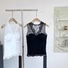 Lace Back Vest Women's French Style Exterior Sexy V-neck Slimming Base Shirt