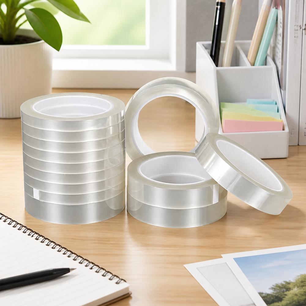 High Tack Adhesive Tape 10mm Width Warning Marking Tape New Transparent Tape Desktop Use