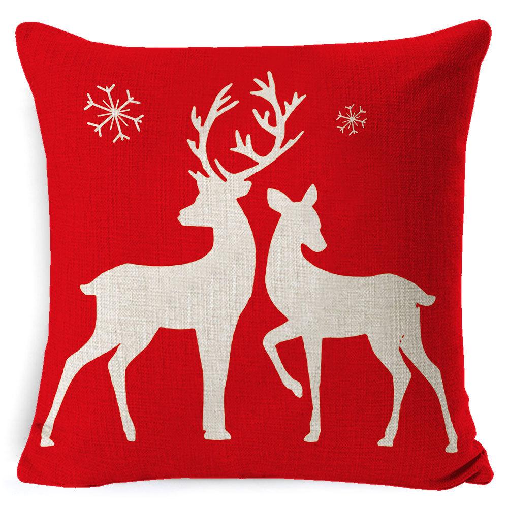 Furniture New Linen Pillow Christmas Pillowcase Sofa Cushion Home Lumbar Pillow