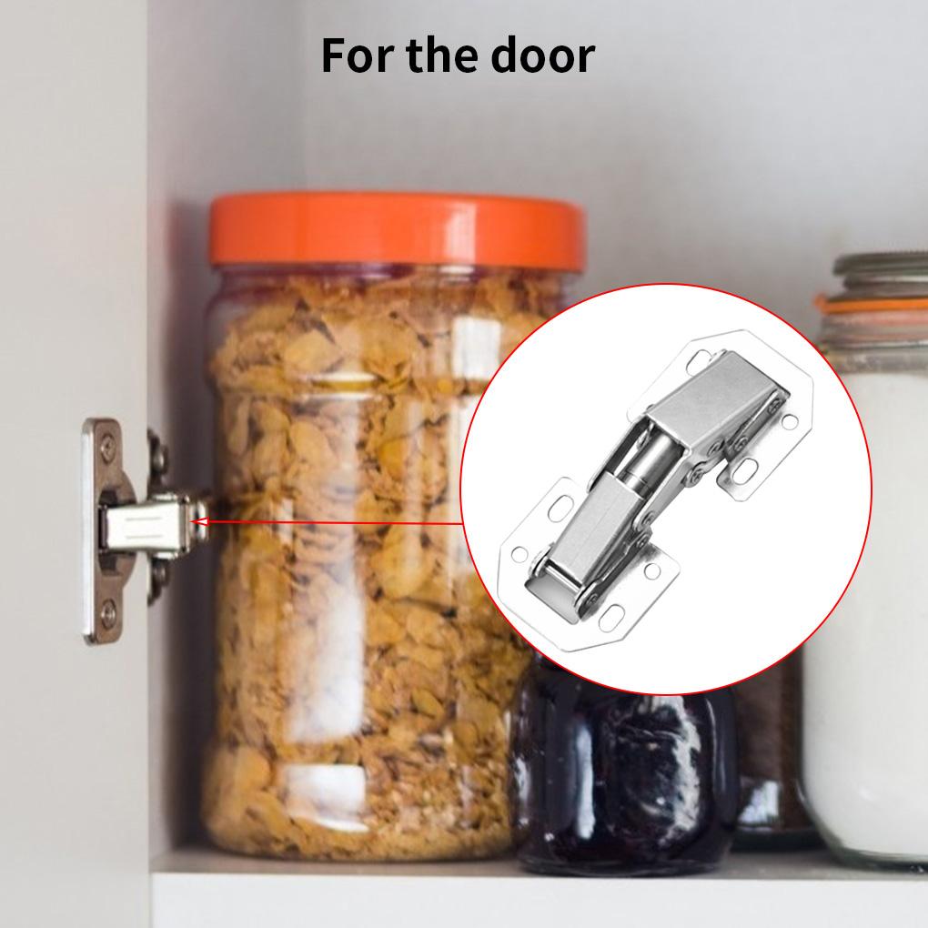 Cabinet Hinge Door Hinge Plated Free-Punching Soft Closing Kitchen Cupboard Damper Buffer Furniture Hardware