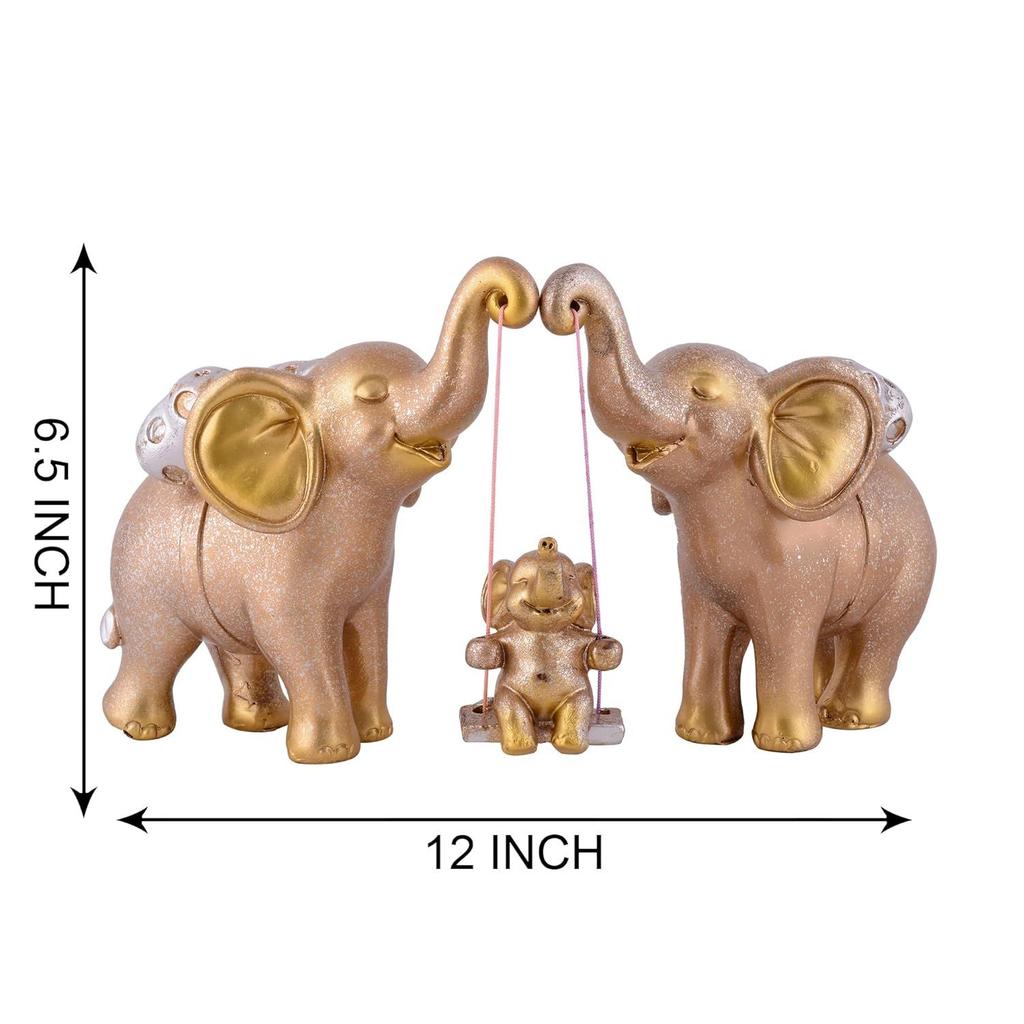 Elephant showpiece for Home & Office décor (Golden)