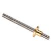 T8 8mm Trapezoidal Stainless Steel Threaded Rod  Screw & Brass Nut for 3D Printer 100mm