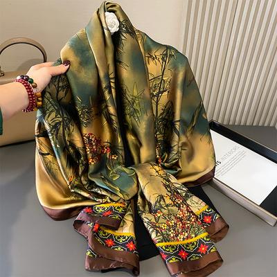 Design Satijn Zijde Sjaal Hijab Sjaal Dames Mode Zomer Zonnebrand Strand Stola Wraps Bufanda Vrouwelijke Hoofddoek Echarpe Nieuw