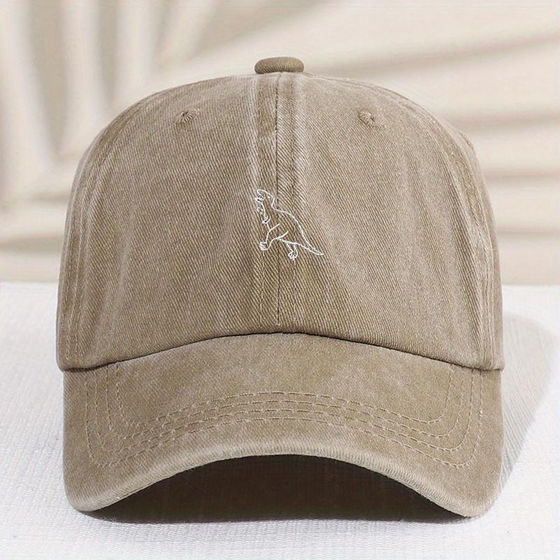 1pc Childrens Washed Retro Dinosaur Embroidery Baseball Cap Sunscreen Sunshade Fashion Allmatch Duck Tongue Hat
