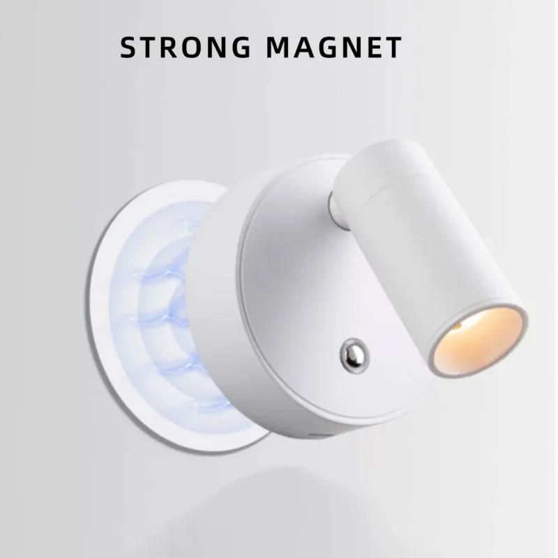 LED Wall Light fixtureTouch Control Wall Lamp 360 Rotatable 3Colors Wall Lights Wireless Night Lights Bedroom Home Decoration