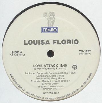 

12inch Record LOUISA FLORIO - Love Attack TS1287 Tembo Records 1987 Canada Dance & Electronica Used