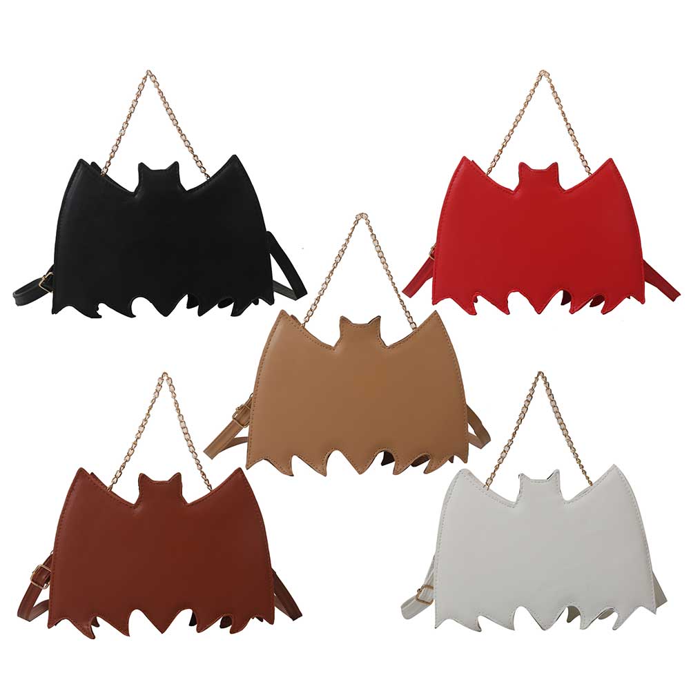 

fr Women PU Bat Wing Shape Chain Handbag Fashion Shoulder Bag Zipper Crossbody B