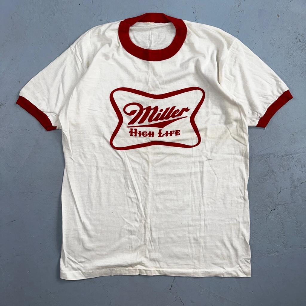 Miller High Life Ringer 80s Promo VTG Tričko Vzácný Grafický Jednostranný Šev Pivo