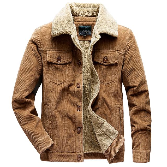 Giacca Uomo In Velluto A Coste Foderata Sherpa - Caldo Capotto Invernale, Stile Camionista Con Tasche, Taglie Dalla S Alla 5XL