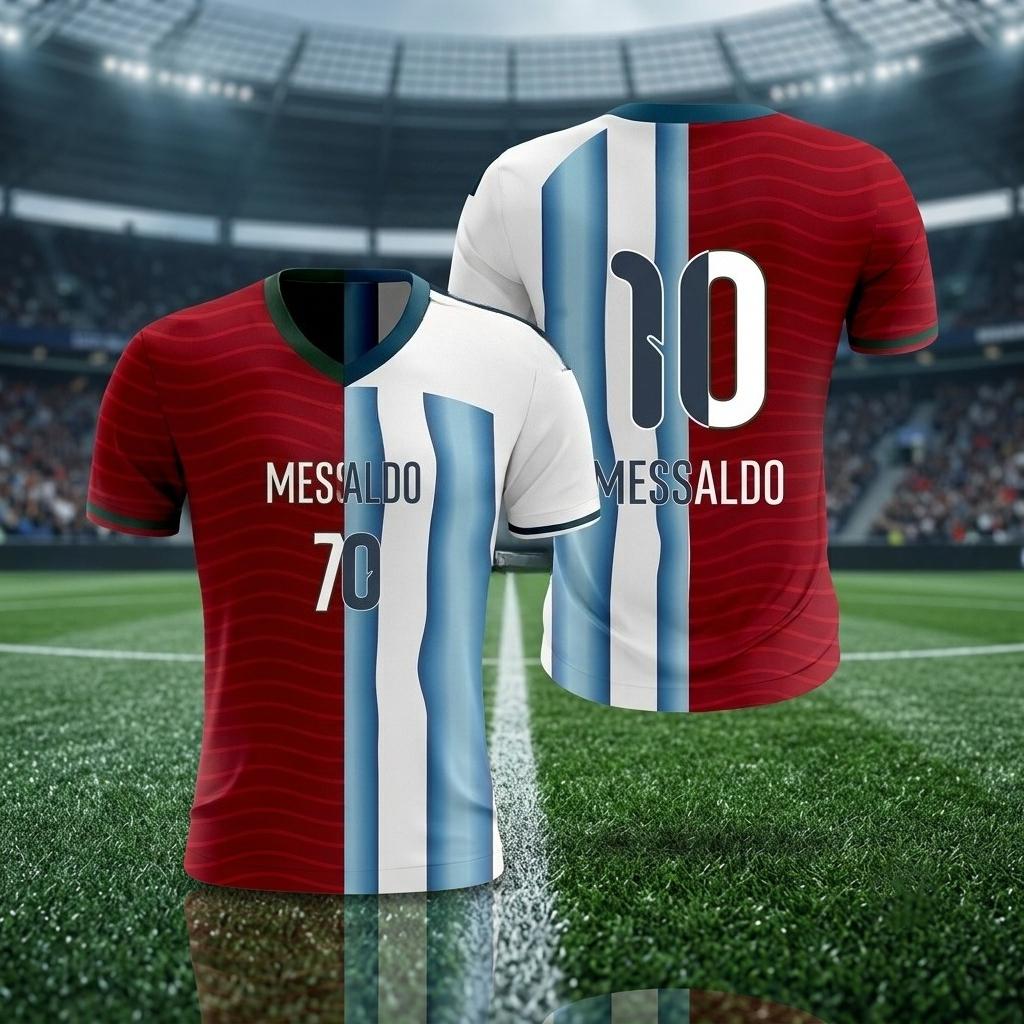 Messi Ronaldo 2026 Retire Memorial Tee Argentina Portugal Star Combined Design Football Fan Souvenir Sports Jersey T‑Shirt