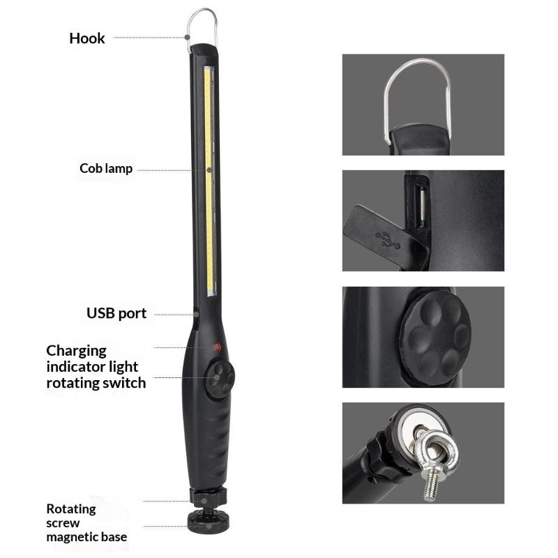 Cob Portable Torch Led Work Lights Cordless Magnetic Led Work Lamp Inspection Lights For Car Repair Home Garage Emergency