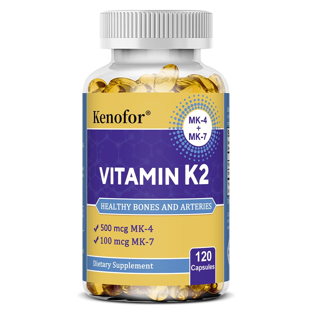 Vitamin K2 (Essential MK-4 + MK-7) 120 capsules to support bone health