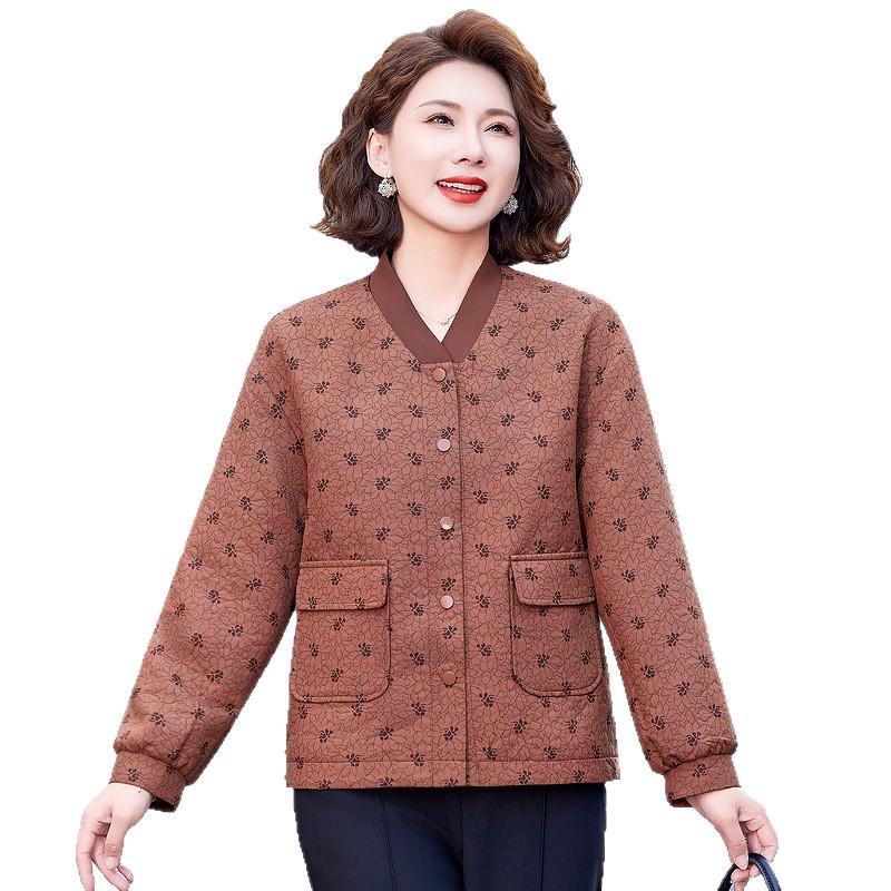Spring Fashion Print Jacket for Middle-Aged Women 2025 - Trendy, Loose-Fit Design