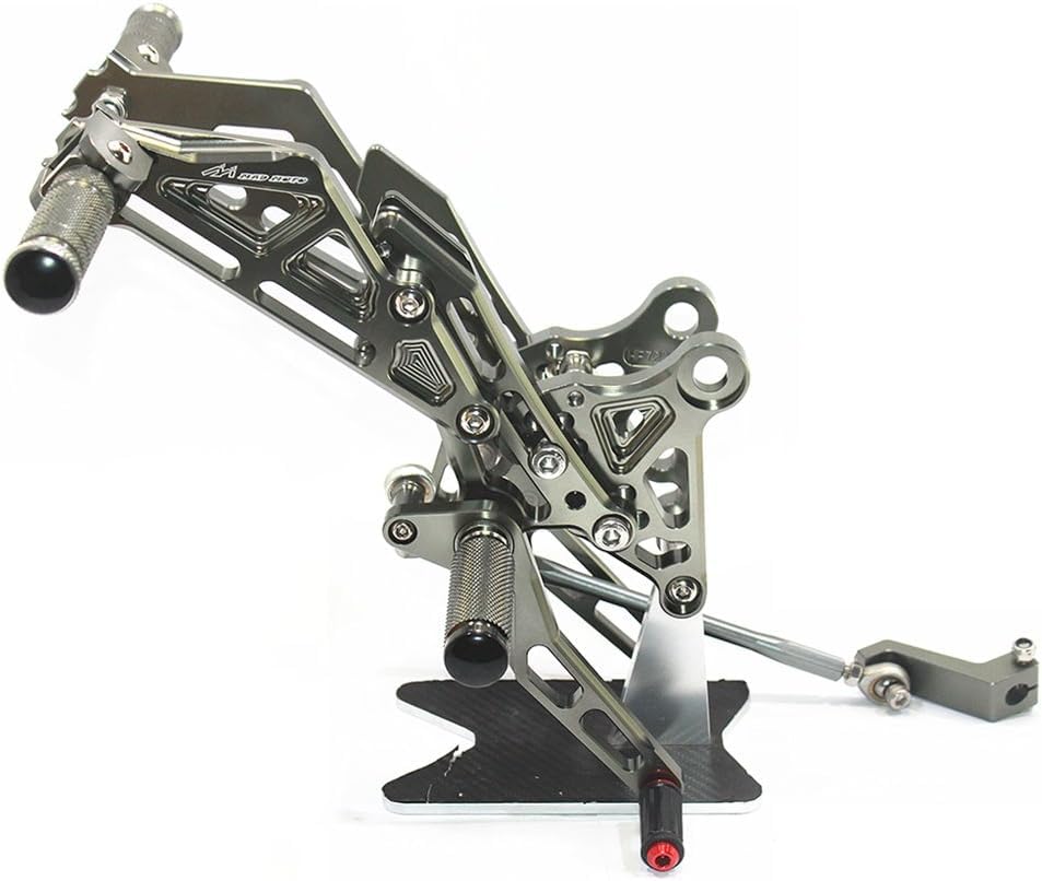 SUKIRACING Einstellbare CNC-Fußrasten hinten für Honda MSX125 Grau Passend für GROM JC61 (2013-2016) - - (Frühes Modell)