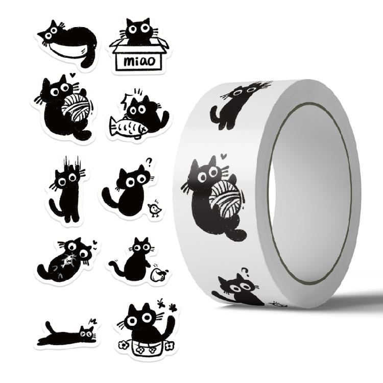 Набор из 500 водостойких черных кошек с клейким слоем Отлично подходит для рукоделия и декора Набор наклеек-меток-печатей 1