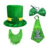 4pcs Set Fake Beard Saint Patrick's Day Top Hat Irish Festival Costume  Theme Party Decor