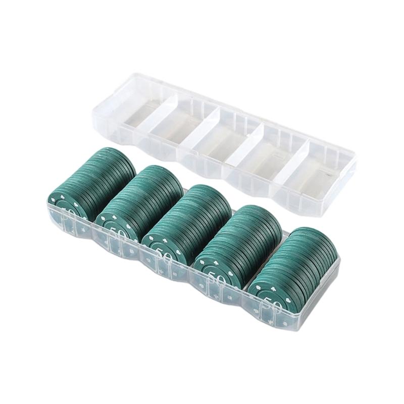 100Pcs Plastic Casinos Poker Chip Roulettes Game Bingo Chip with Value Teaching Coin Counting Counters Poker Chip