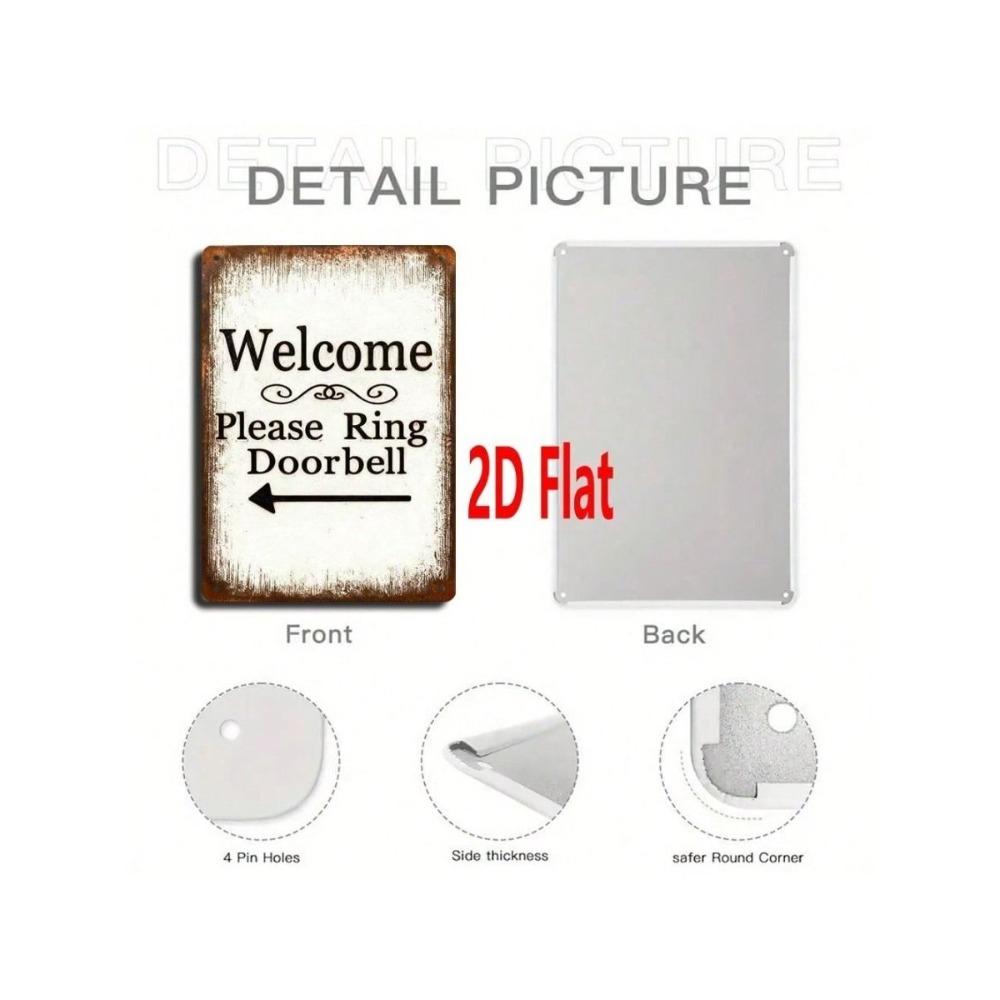 Please Ring Doorbell Metal Arrow Sign Wall Decor Outdoor Garden