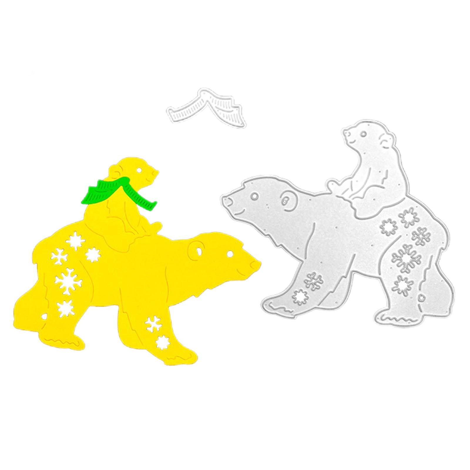 

Рождественский медведь скрапбукинг вырубной штамп 2024 поздравительная открытка тиснение обложка альбома бумажные открытки инструмент для изготовления вырубной штамп One Size