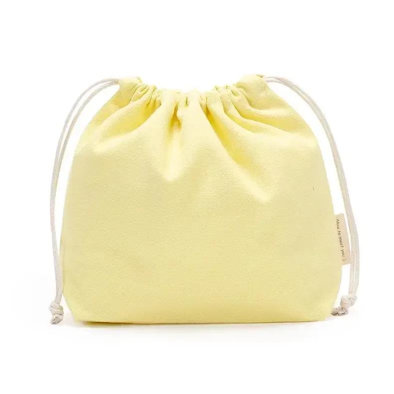 27*20cm Cotton Drawstring Storage Bag White Canvas Bags for Candy Gift Package Pouch Reusable Home Sundries Organize Bags