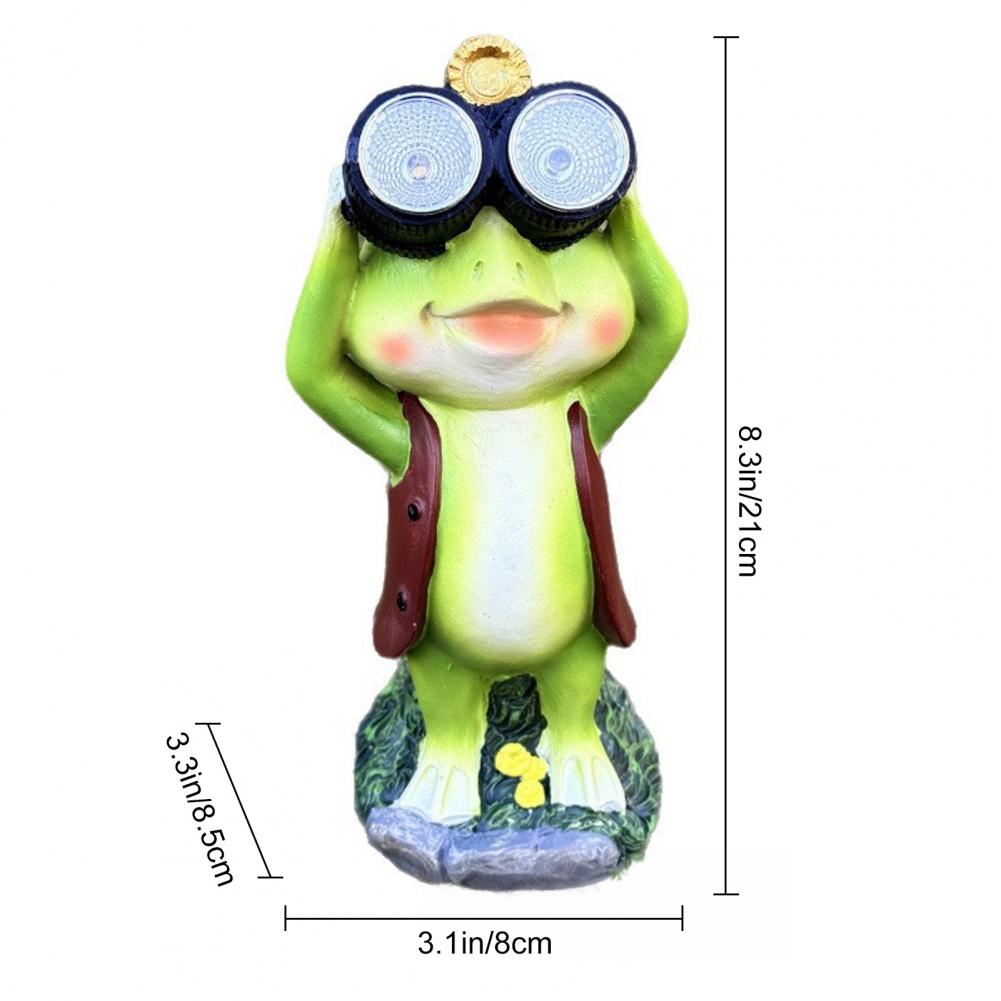 Sonnenschutz Frosch Gartendekoration Skurrile Froschskulptur für Terrasse Solar Frosch Statue Gartenskulptur für Außenbereich